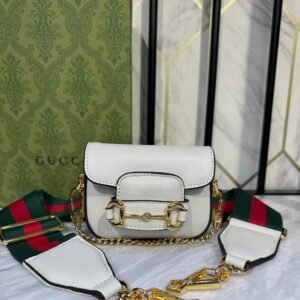 GUCCI HORSEBIT 1955 SUPER MINI BAG white